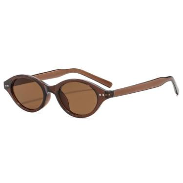 Imagem de Óculos de sol femininos com armação pequena e proteção solar retrô, armação antiluz azul (C4)