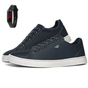 Imagem de Tenis Masculino Sapatenis Casual Confortavel Macio Sapato Com Relogio 