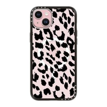 Imagem de CASETiFY Capa compacta para iPhone 15 Plus [fina e elegante/compatível com Magsafe/1,2 m. 2X proteção contra quedas de grau militar] - Lacie Leopard - preto transparente