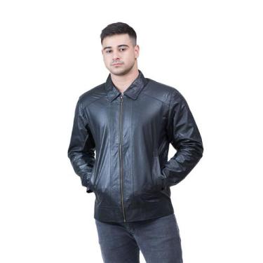 Imagem de Jaqueta de Couro Casual Preta - Parra Couros, GG