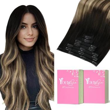 Imagem de Extensões de cabelo Clip in YoungSee Ombre Human Hair 120g