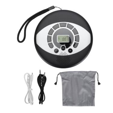 Imagem de CD Player Portátil Com Alto-falante, USB Recarregável 1500mAh, Anti-salto, Reprodução de Memória, Conexão AUX, Alto-falante Externo, CD Player Multifuncional para Casa, Carro,