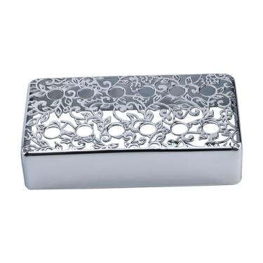 Imagem de OVSAL Capas de captador de guitarra elétrica de latão cromadas de 50 mm com haste de 6 cordas para braço de guitarra Humbucker compatível com peças de reposição para guitarra elétrica Les Paul Lp