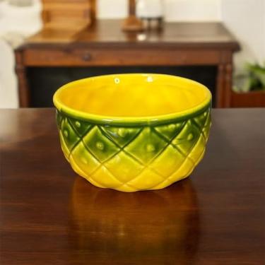 Imagem de Bowl de Abacaxi 700ml Feito de Cerâmica Para Comer Frutas Sopa ou Cereal