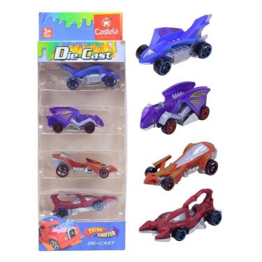 Imagem de Pack 4 Carrinhos Miniatura Die Cast Color Shifter - Castela