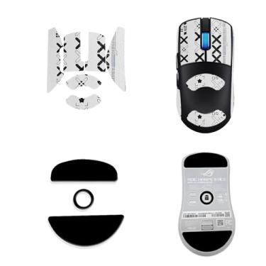 Imagem de NOUKAJU Fita adesiva para mouse com cobertura total para ASUS ROG Harpe II Ace, kit de atualização de mouse profissional resistente ao suor, patins para pés de mouse (almofada de pé + fita adesiva
