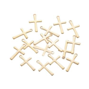 Imagem de Clotiry 20 berloques religiosos fofos de aço inoxidável com orifício para pendurar, pingentes de cruz de metal elegantes para fazer joias, brincos, presentes artesanais