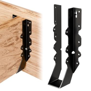 Imagem de 20 cabides de viga preta 2 x 10, suportes de caibro, tiras de furacão para 2 x 10 ganchos de viga de montagem facial 2 x 10 para galpão/celeiro/galinheiro/varanda/treliça, estruturalmente som e