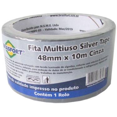 Imagem de Fita Multiuso Cinza 48 mm x 10 Metros - 7548 - BRASFORT