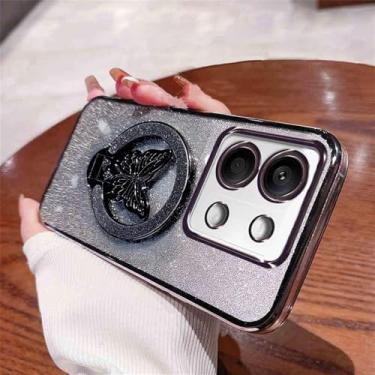 Imagem de Capa de silicone galvanizada para Xiaomi Redmi Note 13 Pro Plus 13pro 4g 5g 12 10 11 Poco X6 F6 M6, preta, para RedmiNote13 Pro plus