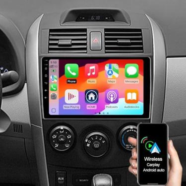 Imagem de Rádio estéreo automotivo para Toyota Corolla 2009 2010 2011 2012 2013 sem fio CarPlay Android Auto com tela sensível ao toque de 9 polegadas Android 13 Navegação GPS Bluetooth WiFi Espelho Link