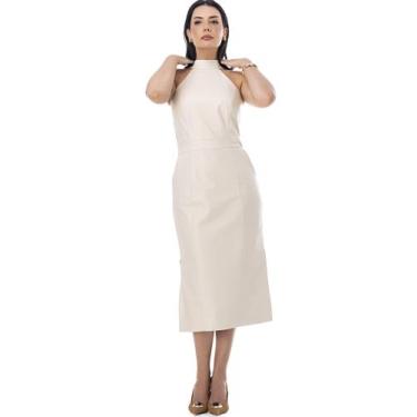 Imagem de Vestido Londres Couro Legítimo Pele Mania - PV2952, Off white, P