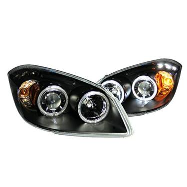 Imagem de AnzoUSA 121344 Farol de halo preto transparente com LED para Chevrolet Cobalt - (vendido em pares)