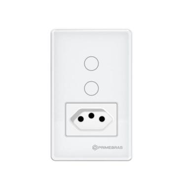 Imagem de Interruptor Inteligente 2 Canais c/tomada (TP1012B) - PRIMEBRAS