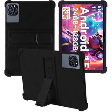 Imagem de Bebiger Capa protetora para tablet TABWEE T90/W90 de 28 cm, capa ajustável de silicone macio para crianças para tablets MoONSTARS D126C (preto)