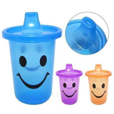 Imagem de Copo Baby Plastico Emoticons Infantil Com Bico Colors 300Ml