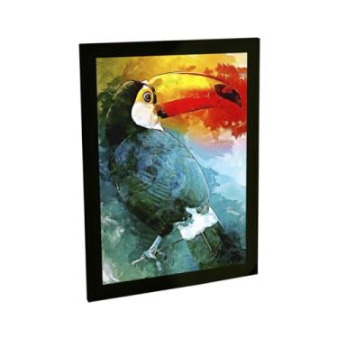 Imagem de Quadro Decorativo A2 Tucano Pintura Colorida Animais Decoração Poster