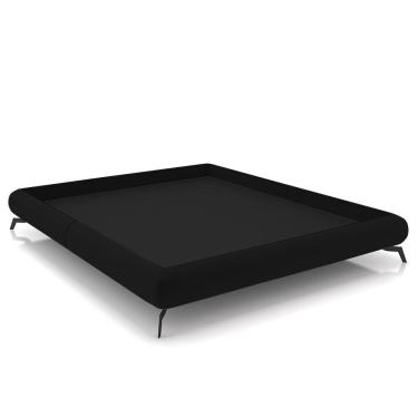 Imagem de Cama King Base Box 193x203cm Pés de Ferro Cold P02 Veludo Preto - Mpozenato