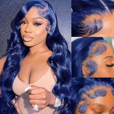 Imagem de Peruca frontal de renda Guebb Blue Body Wave Human Hair 13x4 HD