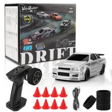 Imagem de Carro RC Drift VoleRusher RC 2025 escala 1/43 com giroscópio prateado