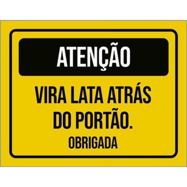 Imagem de Kit 5 Placas Atenção Vira Lata Atrás Do Portão 36X46