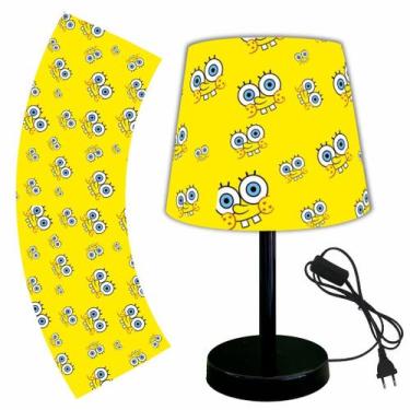Imagem de Abajur luminaria 15x20 quarto bob esponja carinha - @tacadão da Decora