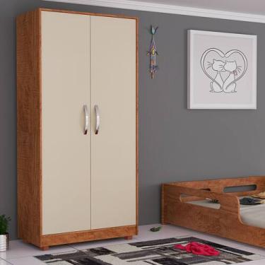 Imagem de Roupeiro Com Prateleiras Internas Compacto Quarto Solteiro - Móveis Pr