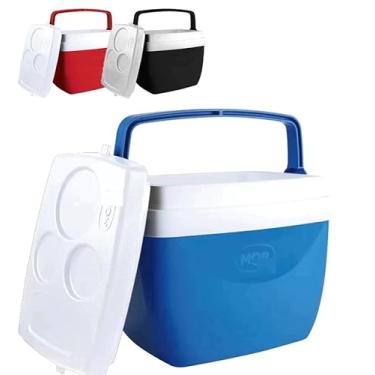Imagem de Caixa Térmica Cooler Portátil para Praia e Camping, 6 ou 12 Litros, Tampa com Alça Bebidas Geladas Lanche Sanduiche Praia Verão | Cores variadas (12L)