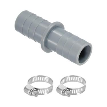 Imagem de PATIKIL Conectores de mangueira de drenagem para máquina de lavar, adaptador de mangueira de drenagem de máquina de lavar louça, conector de tubo dividido de extremidade dupla com 2 braçadeiras para