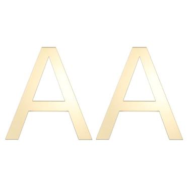 Imagem de PATIKIL Números de casa, 2 peças de 5 cm autoadesivo acrílico moderno número de casa para endereço externo caixa de correio porta fazenda casa escritório apartamentos quarto de hotel, ouro (A)