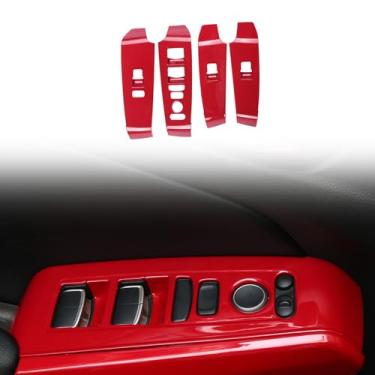 Imagem de Arcoche Capa de tira de painel de porta lateral interior para Honda Civic 2022 2023 2024 2025 2026 Honda Civic capa de botão de interruptor 4 peças compatível com acessórios Civic de 11ª geração