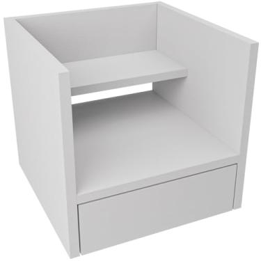 Imagem de Mesa de Cabeceira para Quarto Nicho Suspenso com Gaveta em Mdf Reforçado 15mm Branco