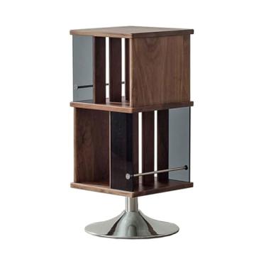 Imagem de Mesa lateral minimalista giratória para sofá, mesa lateral, minimalista, retrô, 4 direções, mesa de cabeceira