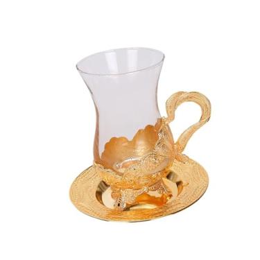 Imagem de predolo Caneca de vidro para café turco com alça floral e café expresso com latte para cozinha cappuccino família americano