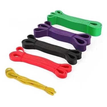 Imagem de Kit Super Band Elástico Extensor Funcional Exercício(kit 3 laranja,vermelho,preto)