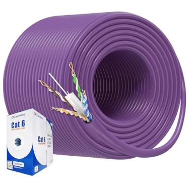 Imagem de Cable Matters [UL Listed] Cabo de cobre desencapado Cat 6 de 10 Gbps na parede (CM) nominal 23AWG - 305 m, sólido, cabo Ethernet UTP Cat6 em massa, cabo Ethernet Cat6, roxo