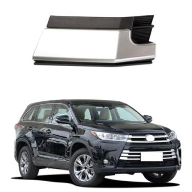 Imagem de CZShiYue Tampa do gancho de reboque do para-choque dianteiro do carro olho de reboque para Toyota Highlander 2017 2018 2019 tampa da tampa do reboque 521200E920 521270E920 (prata, lado direito do