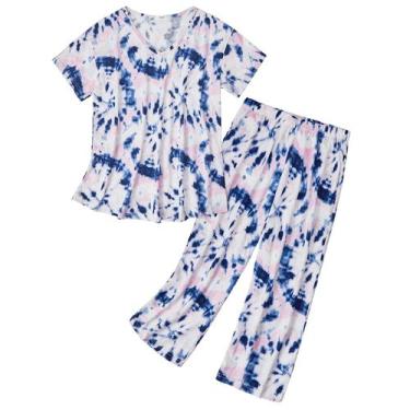 Imagem de Conjunto de pijamas American Trends feminino de algodão macio índigo 2