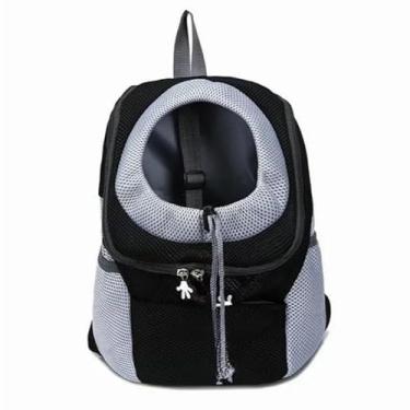 Imagem de Mochila Bolsa Transportadora Mascote Gato Viagem Para Praias Ou Espaços Ao Ar Livre Caixa De Transporte Para Gatos Com Alças Ajustáveis (PRETO,P)