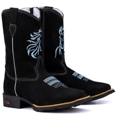 Imagem de Bota Infantil Cavalo Azul Texana Country Bordada Unissex - Nane Ramon,