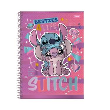 Imagem de Caderno Stitch Universitário Escolar 1 Matéria 80 Folhas, Lilás