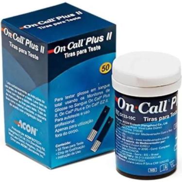 Imagem de 50 Tiras Medir Glicose On Call Plus 2 Fitas Medir Glicemia Azul - ok m