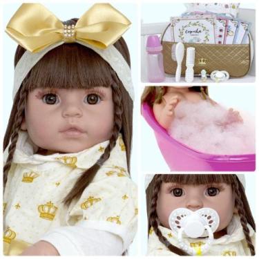 Imagem de Bebê Reborn Princesa Realista de Silicone 15 Itens Original - Cegonha 