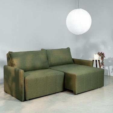 Imagem de Sofá Cama Retrátil e Reclinável 3 Lugares 180cm em Linho Baraúna Cabec