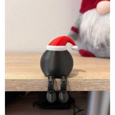 Imagem de Decoração de Natal Articulado Bola com Gorro - Cria 3D