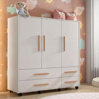 Imagem de Cômoda 3 Portas 4 Gavetas Seth Branca Caemmun