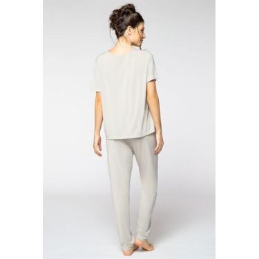 Imagem de Pijama Feminino Manga Curta com Calça Lupo 24671 Viscose., Argila, GG
