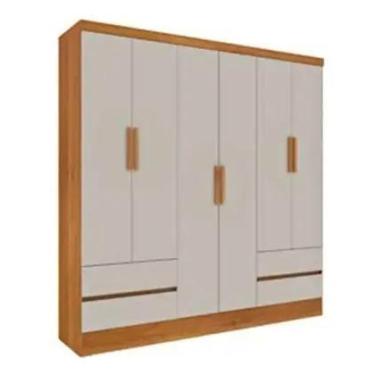 Imagem de Guarda Roupa Casal Oregon 6 Pt Cinamomo Off Mdp Móveis Tcil - MOVEIS T