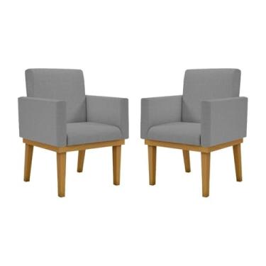 Imagem de Kit 02 Cadeiras Decorativa Reforçada Oferta Balaqui Linho Cor:linho Grafite