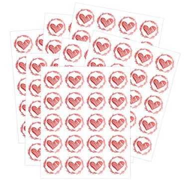 Imagem de 500 adesivos de casamento de coração, adesivos autoadesivos de coração de 3,6 cm, selos de envelope redondos de bronze para festas, cartões de convites, cartões comemorativos, festival (vermelho)